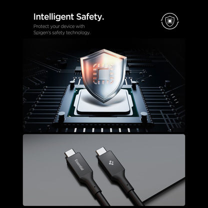 Kabl za prenos podataka i punjenje USB-C - USB-C Spigen EB10020CC, 100W, 2m, Crni ACA09460