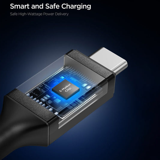 Kabl za prenos podataka i punjenje USB-C - USB-C Spigen EB10020CC, 100W, 2m, Crni