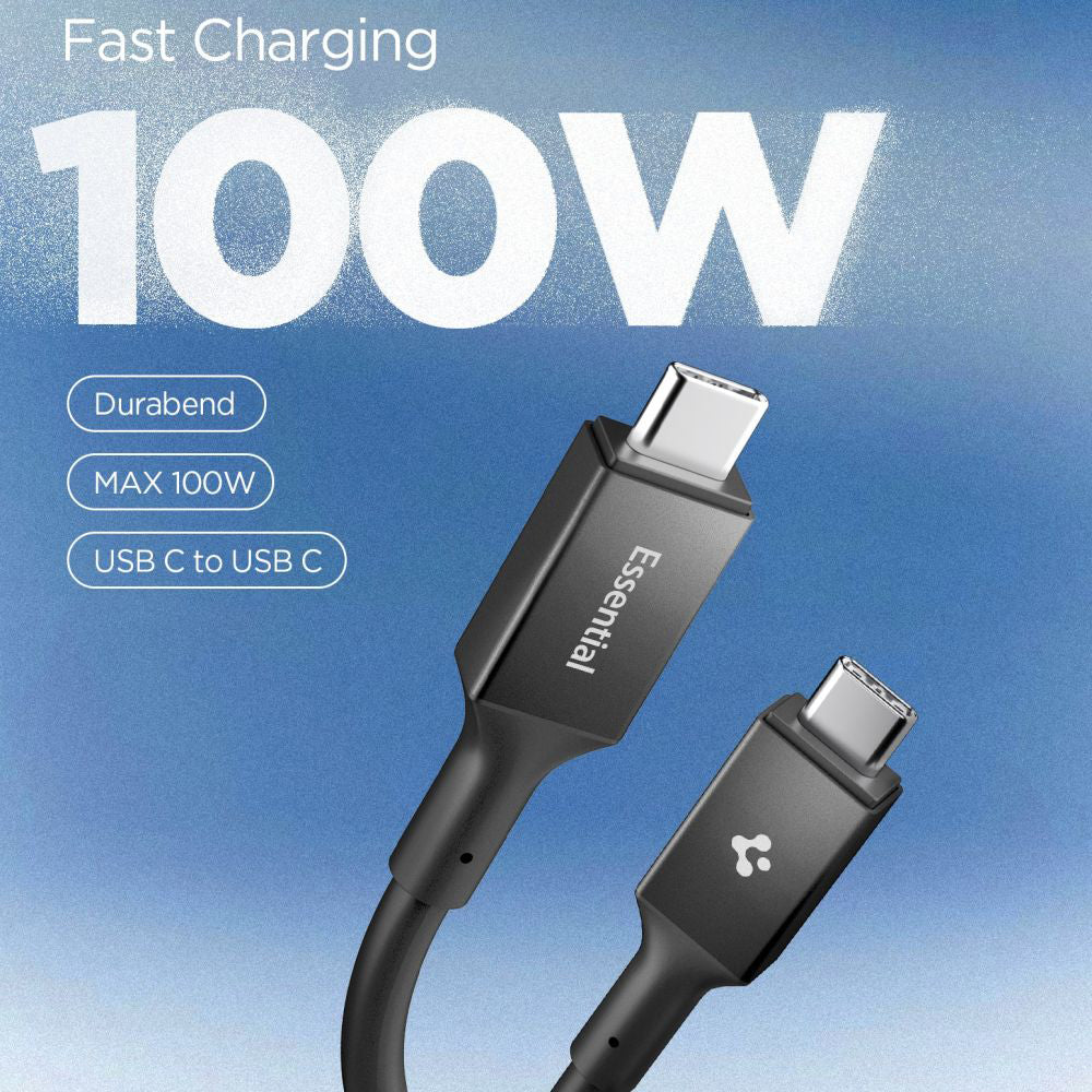 Kabl za prenos podataka i punjenje USB-C - USB-C Spigen EB10020CC, 100W, 2m, Crni ACA09460