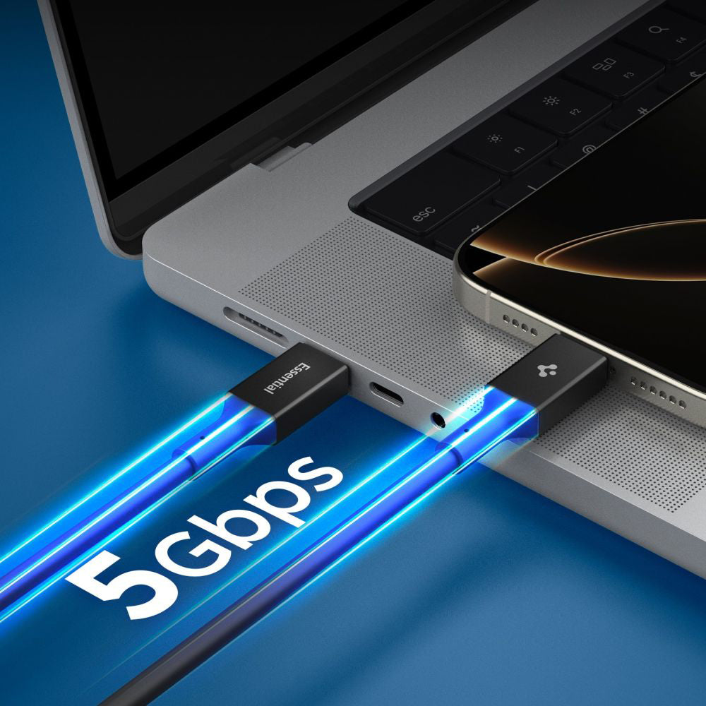 Kabl za prenos podataka i punjenje USB-C - USB-C Spigen EB10020CC, 100W, 2m, Crni ACA09460
