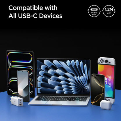 Kabl za prenos podataka i punjenje USB-C - USB-C Spigen EB24012CC, 240W, 1.2m, Beli