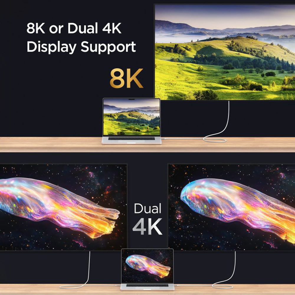 Kabl za prenos podataka i punjenje USB-C - USB-C Spigen EB24012CC, 240W, 1.2m, Beli