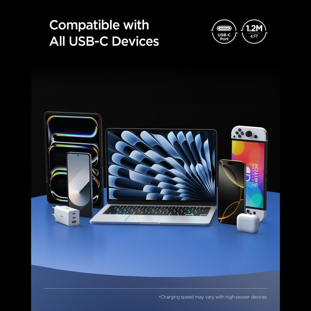 Kabl za prenos podataka i punjenje USB-C - USB-C Spigen EB24012CC, 240W, 1.2m, Crni