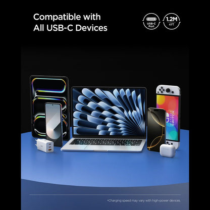 Kabl za prenos podataka i punjenje USB-C - USB-C Spigen EB24012CC, 240W, 1.2m, Crni