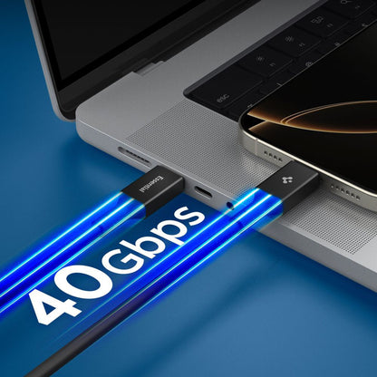 Kabl za prenos podataka i punjenje USB-C - USB-C Spigen EB24012CC, 240W, 1.2m, Crni