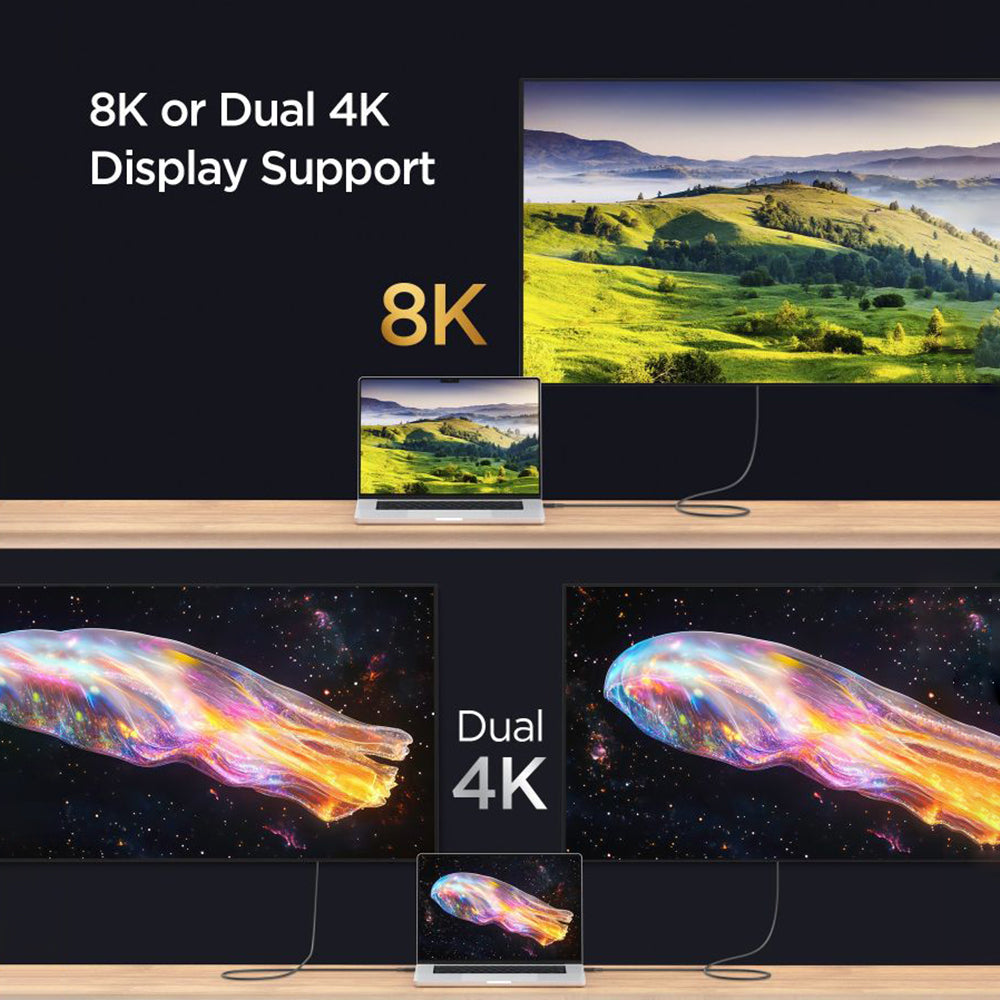 Kabl za prenos podataka i punjenje USB-C - USB-C Spigen EB24012CC, 240W, 1.2m, Crni