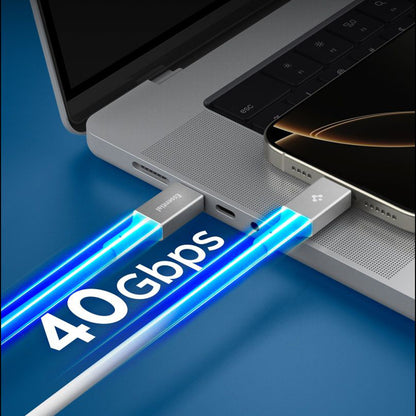 Kabl za prenos podataka i punjenje USB-C - USB-C Spigen EB24015CC, 240W, 1.5m, Beli ACA10422
