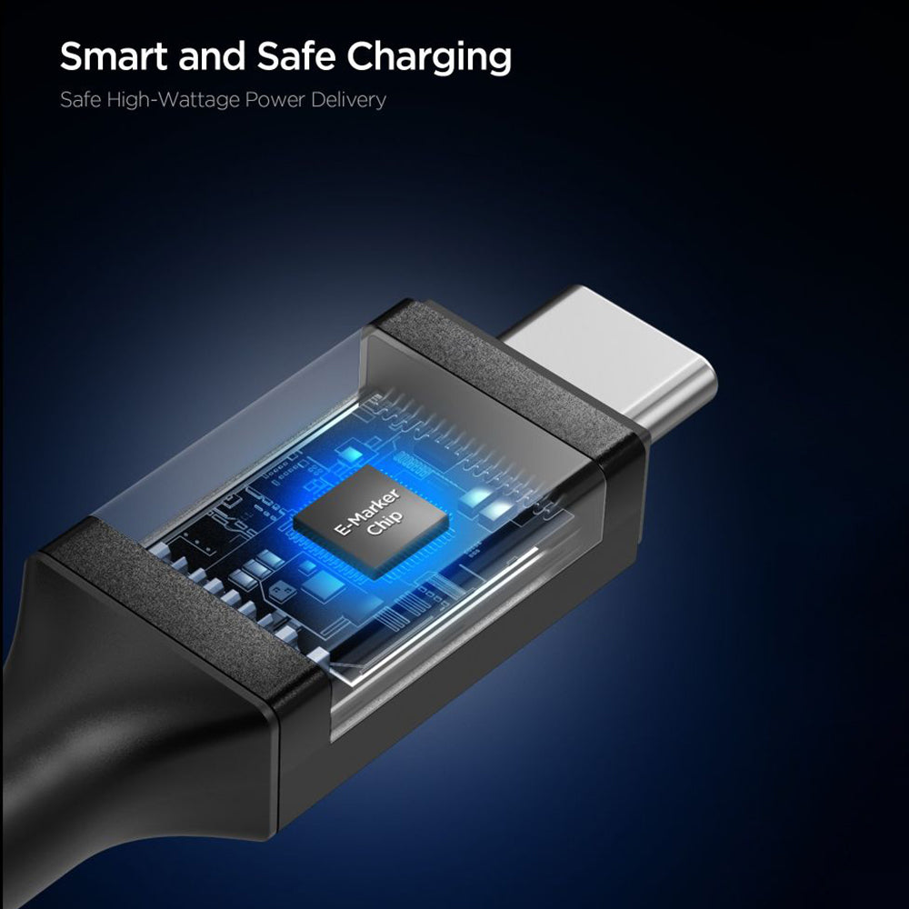 Kabl za prenos podataka i punjenje USB-C - USB-C Spigen EB24015CC, 240W, 1.5m, Crni ACA10423