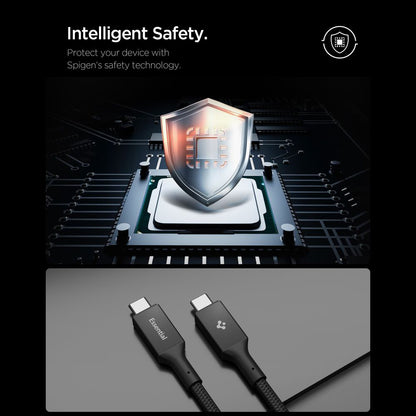 Kabl za prenos podataka i punjenje USB-C - USB-C Spigen EB24015CC, 240W, 1.5m, Crni ACA10423