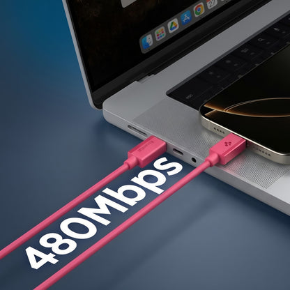 USB-C - USB-C kabl za prenos podataka i punjenje Spigen EB6010CC, 60W, 1m, Roze ACA10414