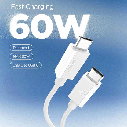 USB-C - USB-C kabl za prenos podataka i punjenje Spigen EB6015CC, 60W, 1.5m, Bela ACA10416