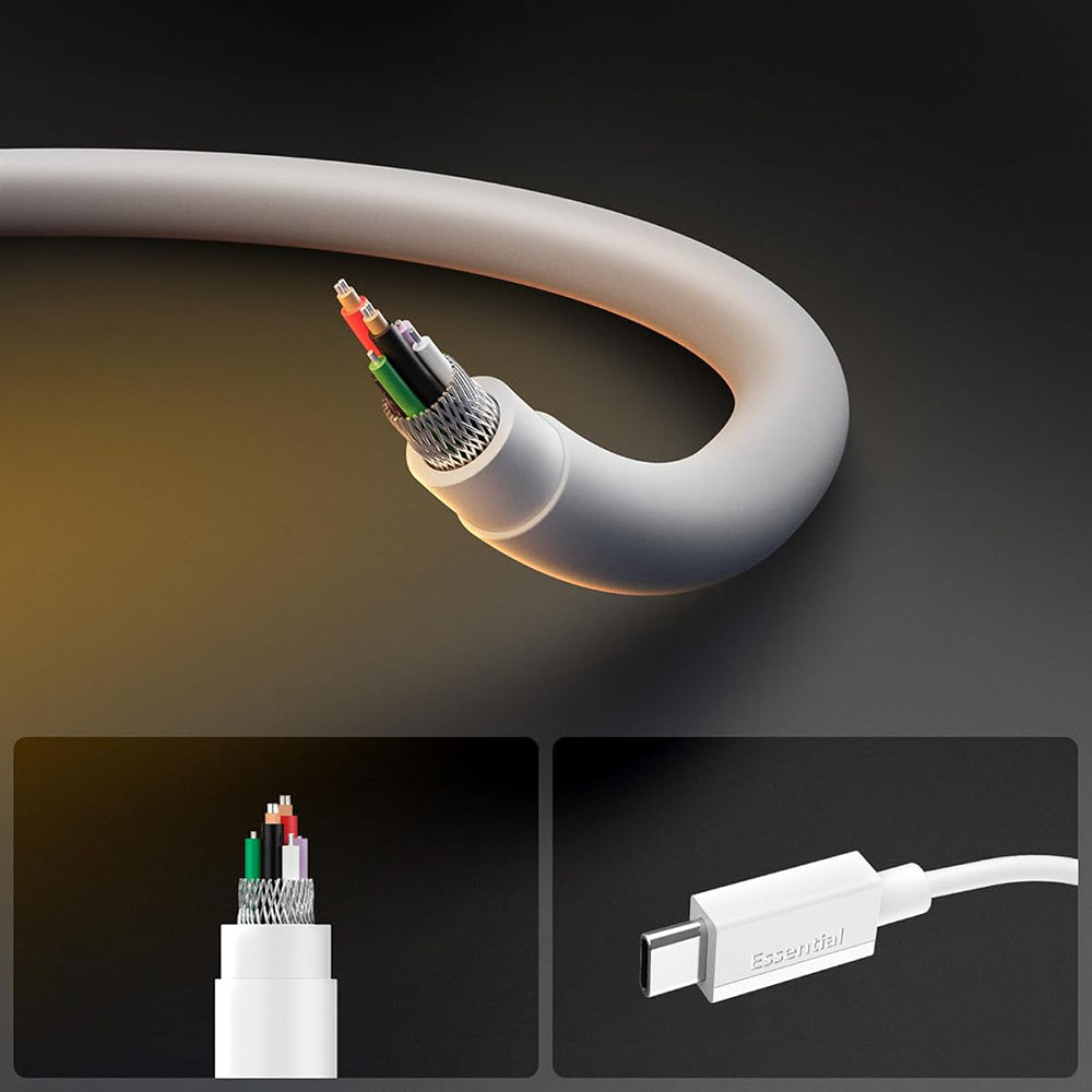 USB-C - USB-C kabl za prenos podataka i punjenje Spigen EB6015CC, 60W, 1.5m, Bela ACA10416