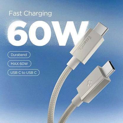 USB-C - USB-C kabl za prenos podataka i punjenje Spigen EB6015CC, 60W, 1.5m, Titan siva ACA10419