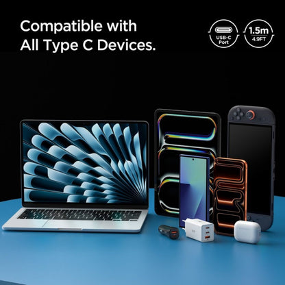 USB-C - USB-C kabl za prenos podataka i punjenje Spigen EB6015CC, 60W, 1.5m, Siva ACA10418