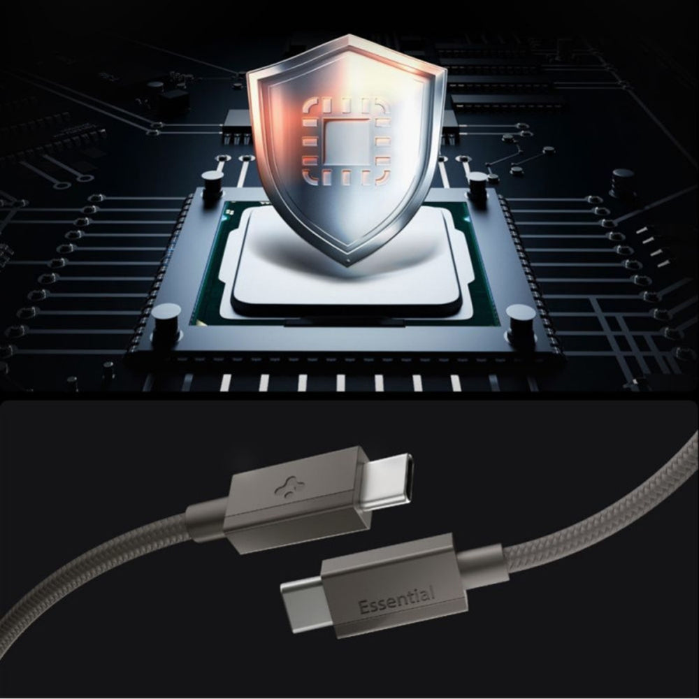 USB-C - USB-C kabl za prenos podataka i punjenje Spigen EB6015CC, 60W, 1.5m, Siva ACA10418