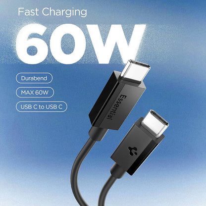 Kabl za prenos podataka i punjenje USB-C - USB-C Spigen EB6015CC, 60W, 1.5m, Crni ACA10417