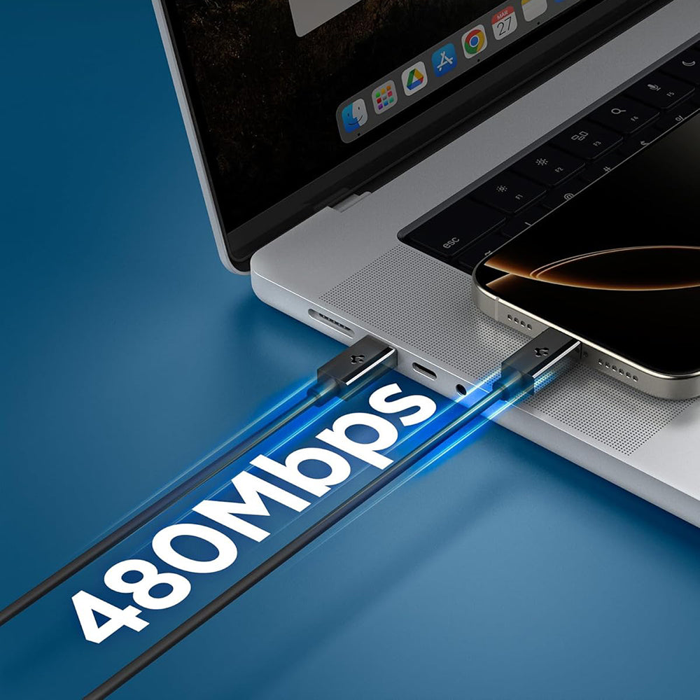 Kabl za prenos podataka i punjenje USB-C - USB-C Spigen EB6015CC, 60W, 1.5m, Crni ACA10417