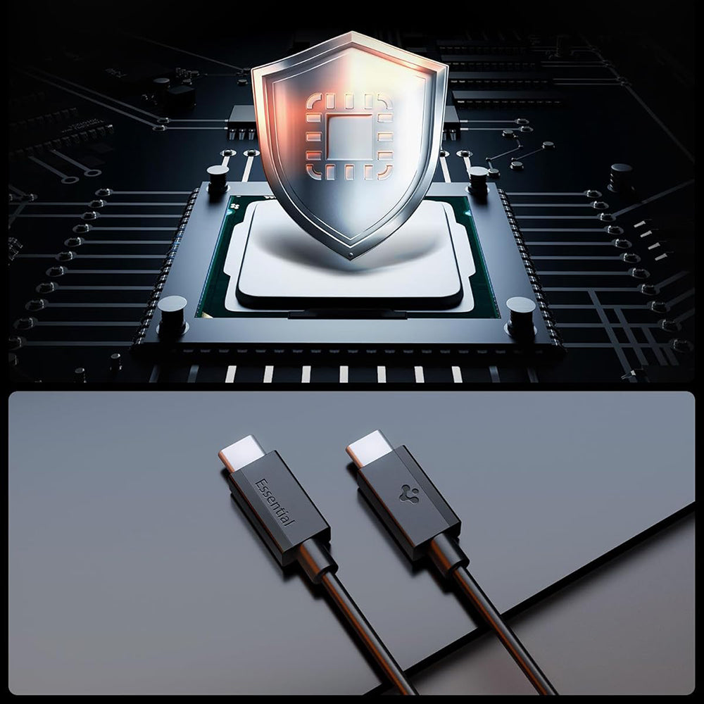 Kabl za prenos podataka i punjenje USB-C - USB-C Spigen EB6015CC, 60W, 1.5m, Crni ACA10417