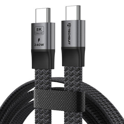 USB-C - USB-C kabl za prenos podataka i punjenje Techsuit ElysiumSync Pro CX1, 240W, 1m, Siva
