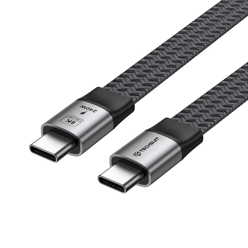 USB-C - USB-C kabl za prenos podataka i punjenje Techsuit ElysiumSync Pro CX1, 240W, 1m, Siva