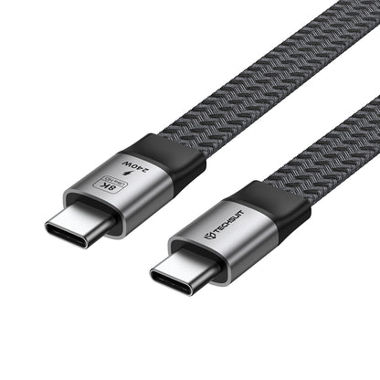 USB-C - USB-C kabl za prenos podataka i punjenje Techsuit ElysiumSync Pro CX1, 240W, 1m, Siva