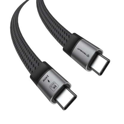 USB-C - USB-C kabl za prenos podataka i punjenje Techsuit ElysiumSync Pro CX1, 240W, 1m, Siva