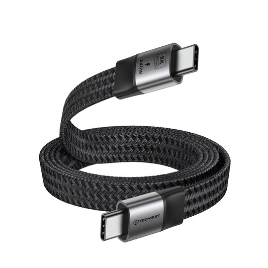 USB-C - USB-C kabl za prenos podataka i punjenje Techsuit ElysiumSync Pro CX1, 240W, 1m, Siva