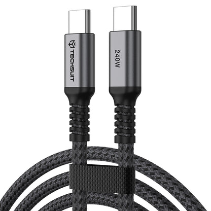 USB-C kabl za prenos podataka i punjenje - USB-C Techsuit TitanSync Pro CX2, 240W, 1m, Siva