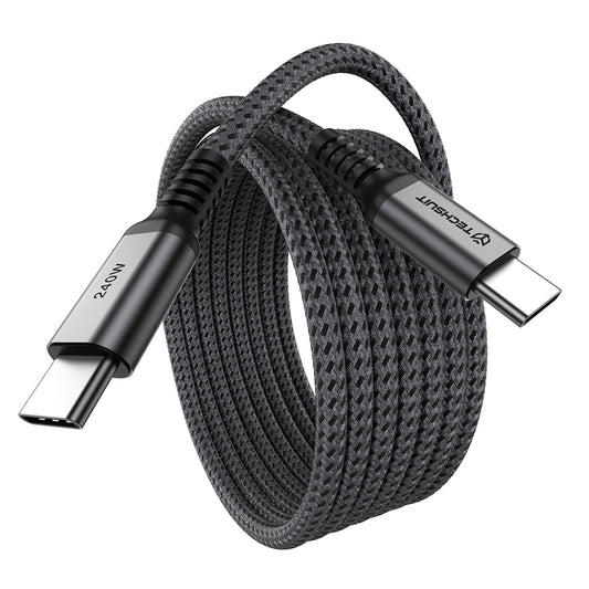 USB-C kabl za prenos podataka i punjenje - USB-C Techsuit TitanSync Pro CX2, 240W, 2m, Siva