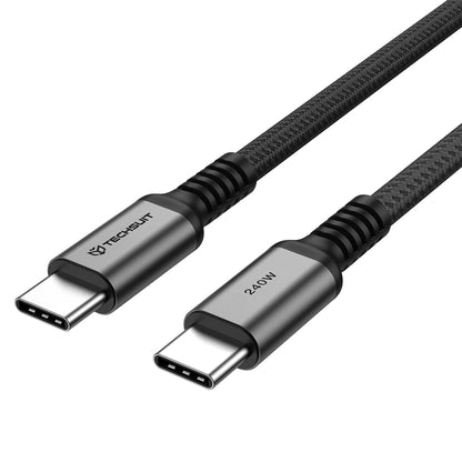 USB-C kabl za prenos podataka i punjenje - USB-C Techsuit TitanSync Pro CX2, 240W, 2m, Siva