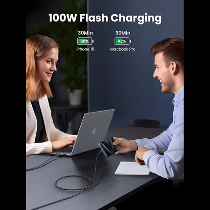 Kabl za prenos podataka i punjenje USB-C - USB-C UGREEN L512, 100W, 1m, Sivi