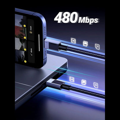 Kabl za prenos podataka i punjenje USB-C - USB-C UGREEN L512, 100W, 1m, Sivi