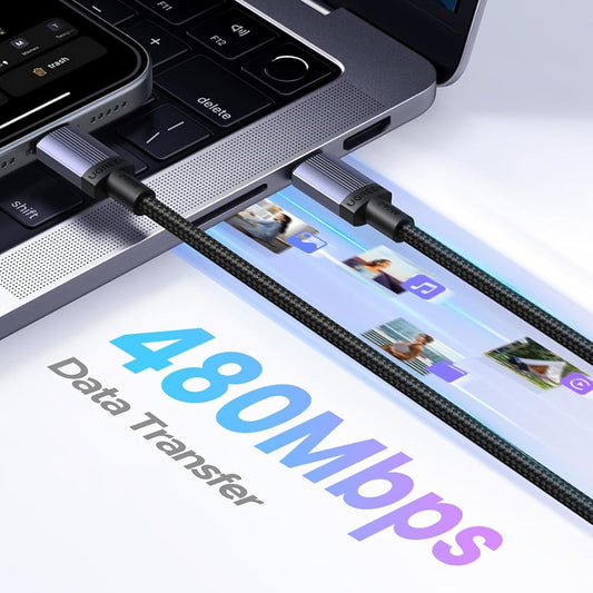 Kabl za podatke i punjenje USB-C - USB-C UGREEN L532, 240W, 0.5m, Sivi