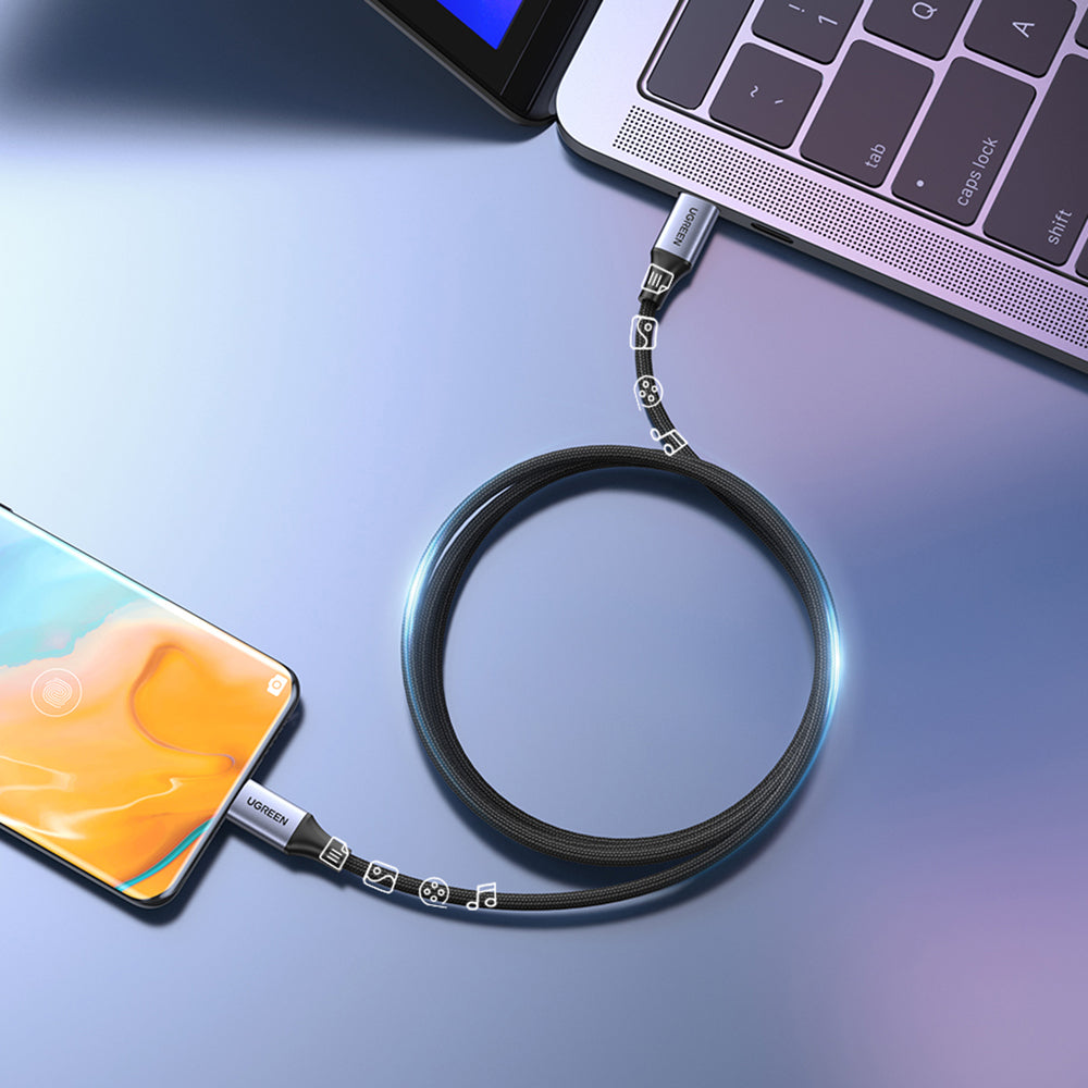 Kabl za podatke i punjenje USB-C - USB-C UGREEN US535, 240W, 1m, Sivi