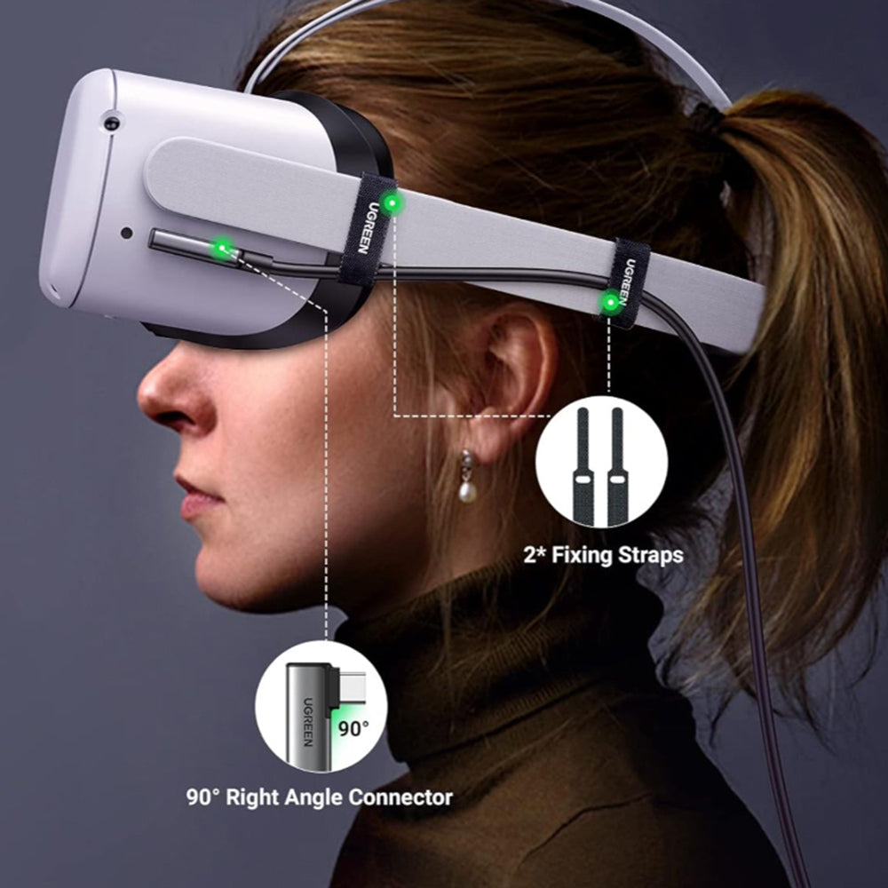 Kabl za Podatke i Punjenje USB-C - USB-C UGREEN US551 (90629) Ugao, 60W, 5m, Crni