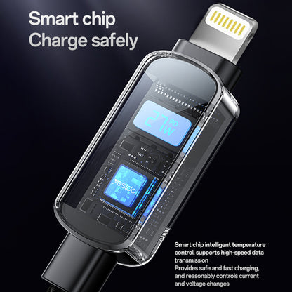 Kabl za podatke i punjenje USB-C - USB-C Yesido CA180 Display, 27W, 1.2m, Crni