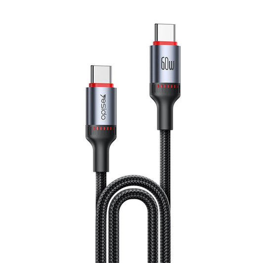 Kabl za prenos podataka i punjenje USB-C - USB-C Yesido CA181, 60W, 1.2m, Crni