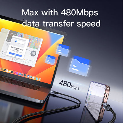 Kabl za prenos podataka i punjenje USB-C - USB-C Yesido CA181, 60W, 1.2m, Crni