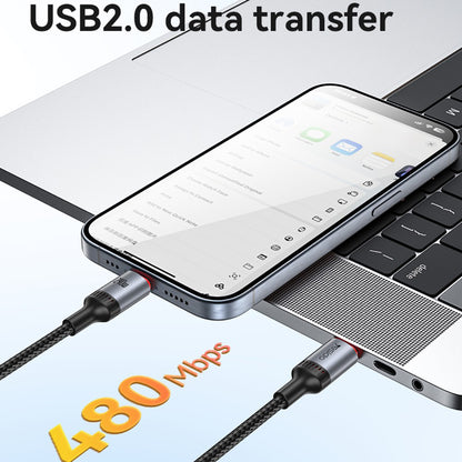 Kabl za prenos podataka i punjenje USB-C - USB-C Yesido CA185, 240W, 1.2m, Crni