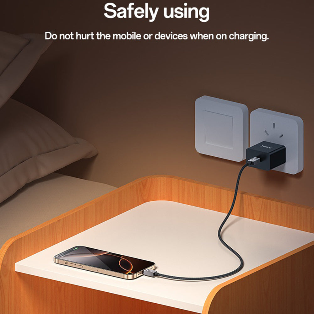 Kabl za prenos podataka i punjenje USB-C - USB-C Yesido CA196, 60W, 1.2m, Crni