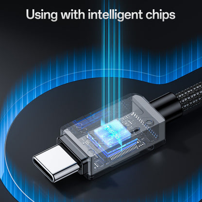 Kabl za prenos podataka i punjenje USB-C - USB-C Yesido CA196, 60W, 1.2m, Crni