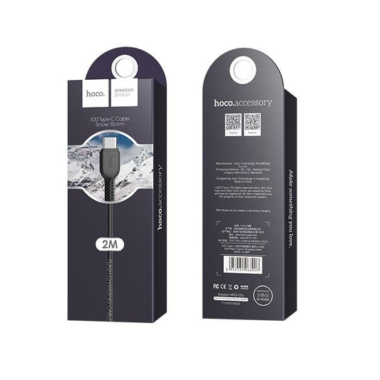 Data and Charging Cable USB-A - USB-C HOCO Flash X20, 18W, 3m, Black