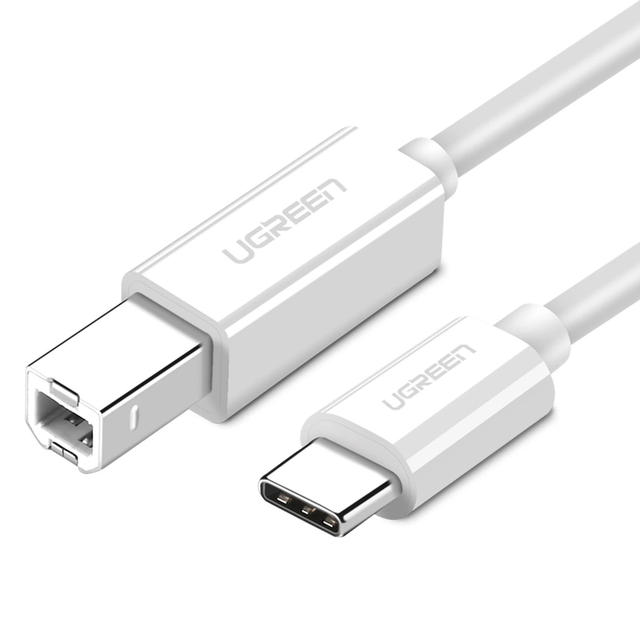 Kabel za pisač UGREEN US241, USB-C - USB-B, 1.5m, Bijeli