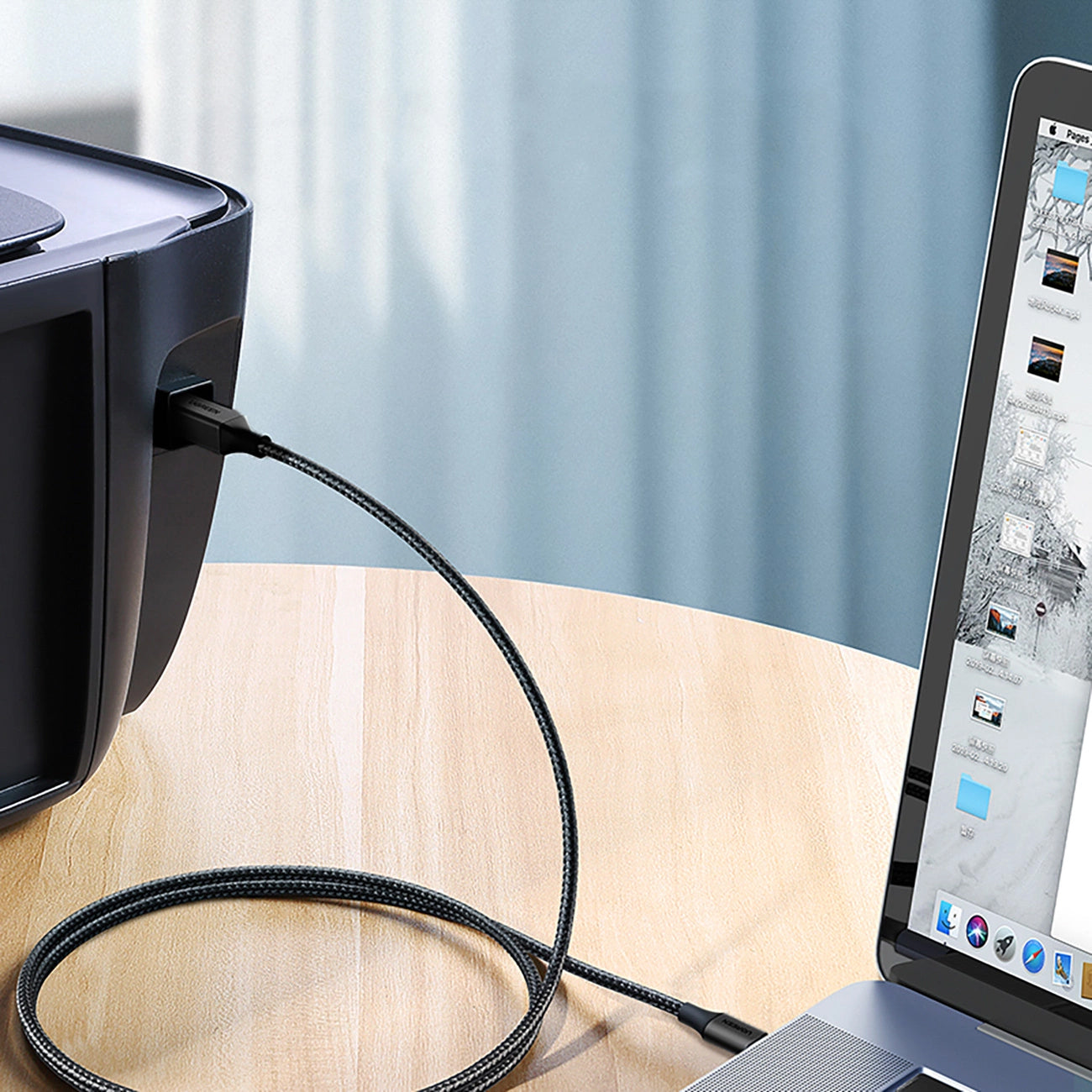 Kabel za pisač UGREEN US370, USB-C - USB-B, 1m, Crni