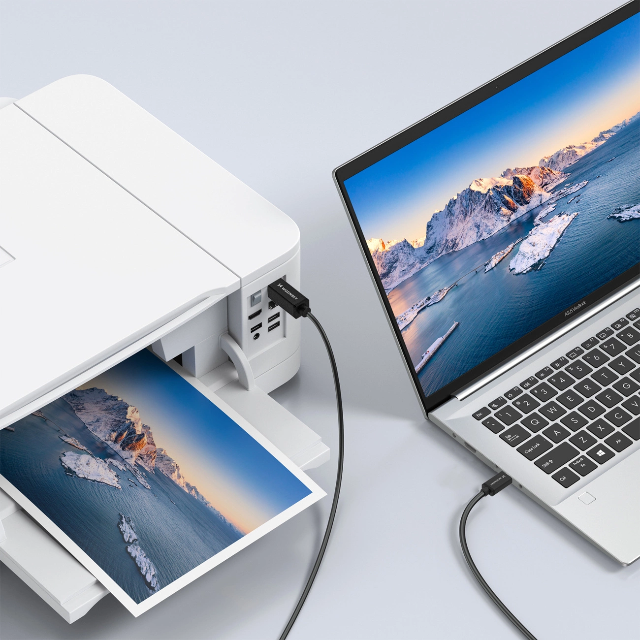 Kabl za štampač WZK WKDDY3S, USB-A - USB-B, 2m, Crni