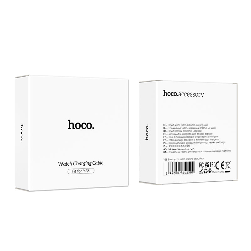 Kabl za punjenje za Smartwatch HOCO Y28, USB-A, Crni