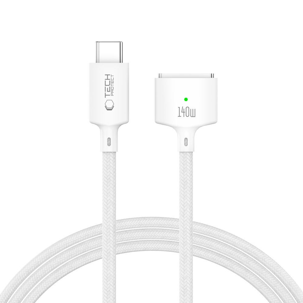 Kabl za punjenje Tech-Protect MMC01 Ultraboost, USB-C - MagSafe 3, 140W, 2m, Bela