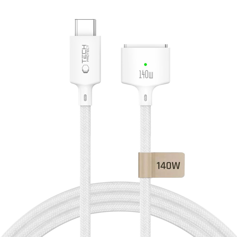 Kabl za punjenje Tech-Protect MMC01 Ultraboost, USB-C - MagSafe 3, 140W, 3m, Bela