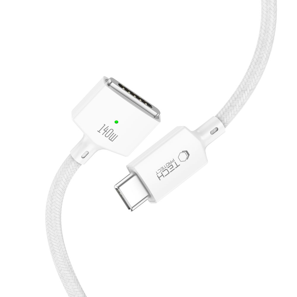 Kabl za punjenje Tech-Protect MMC01 Ultraboost, USB-C - MagSafe 3, 140W, 2m, Bela