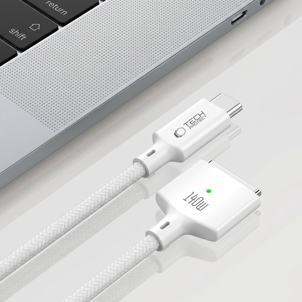 Kabl za punjenje Tech-Protect MMC01 Ultraboost, USB-C - MagSafe 3, 140W, 2m, Bela
